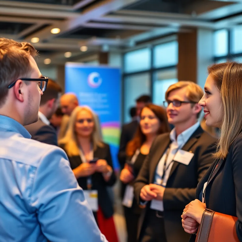 Formelles Networking-Event eines deutschen Branchenverbands