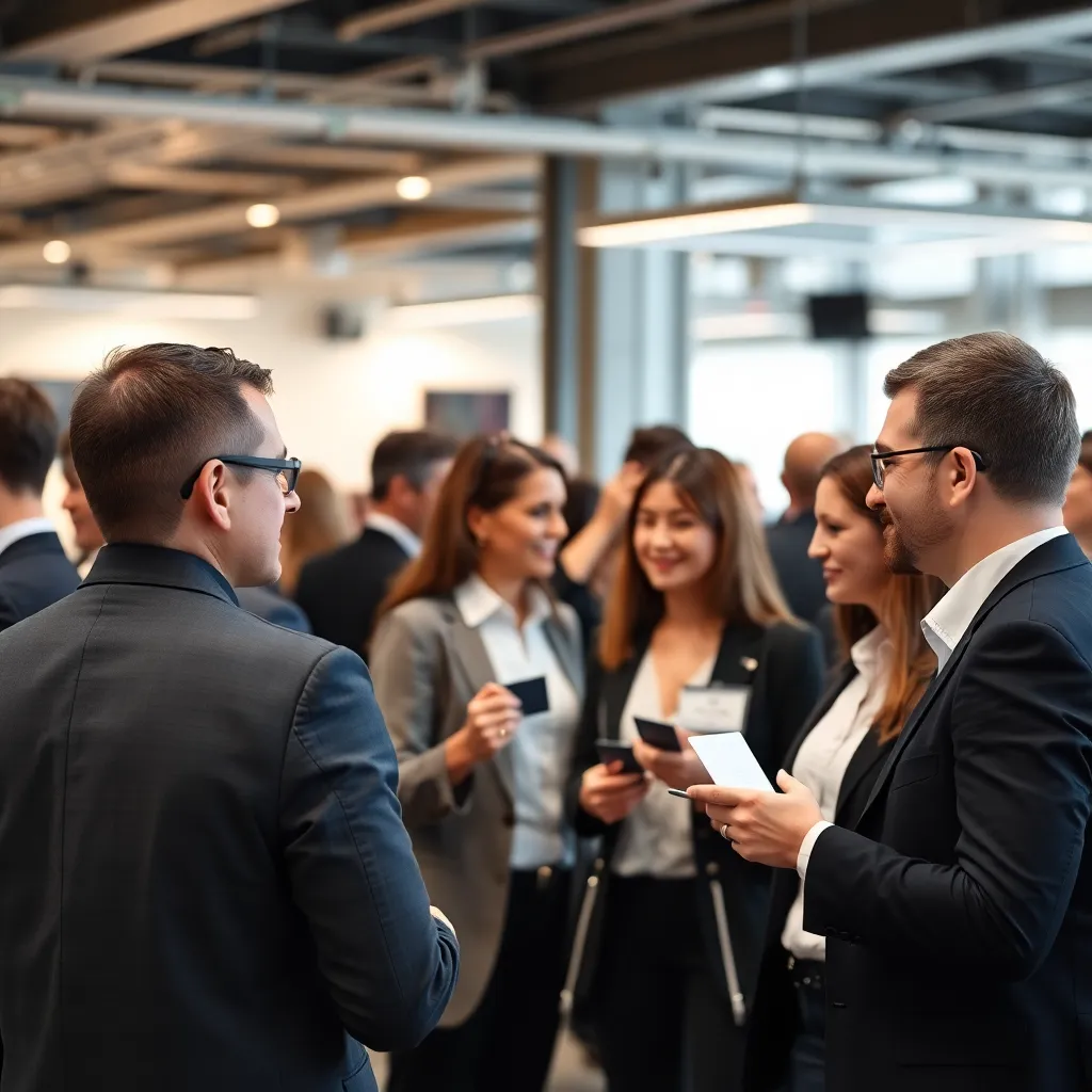 Professionelles Networking bei einer Geschäftsveranstaltung in Deutschland
